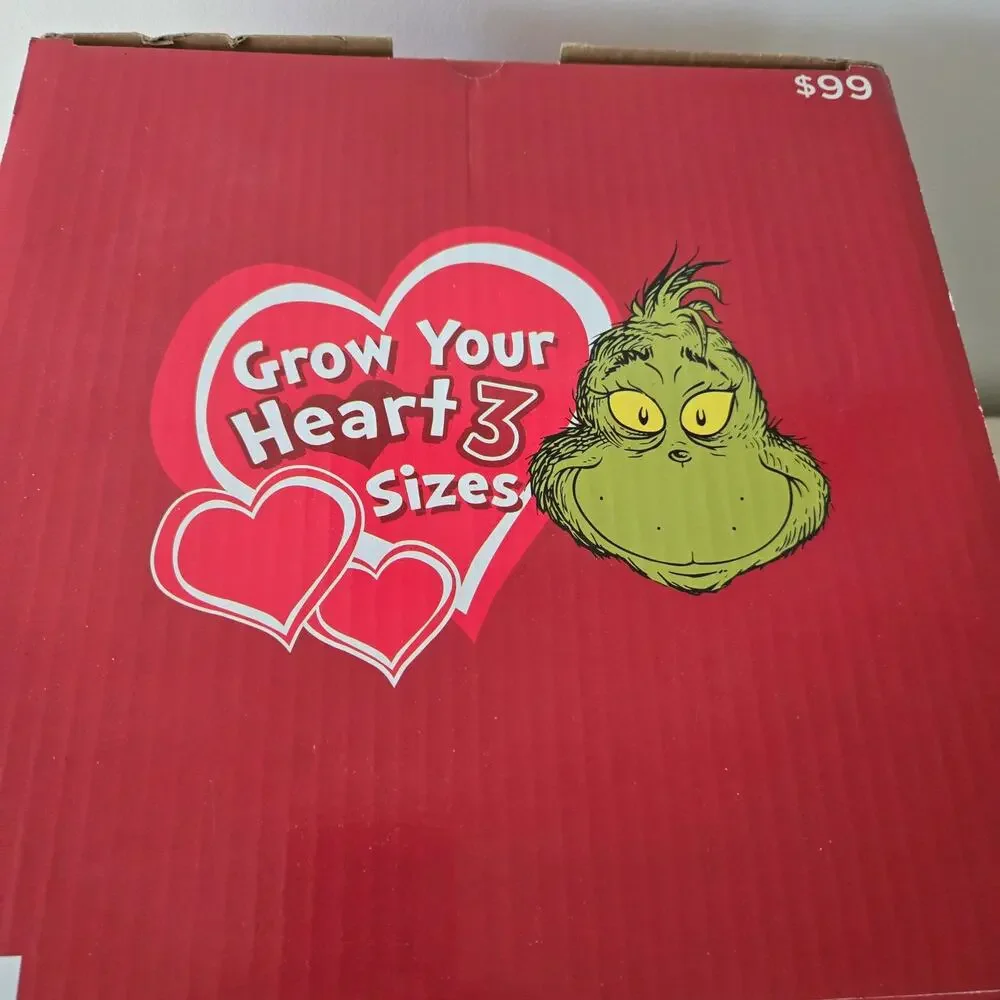 Gemmy The Grinch Grow Your Heart Inflatable 11ft Tall Giant Size Excellent Cond